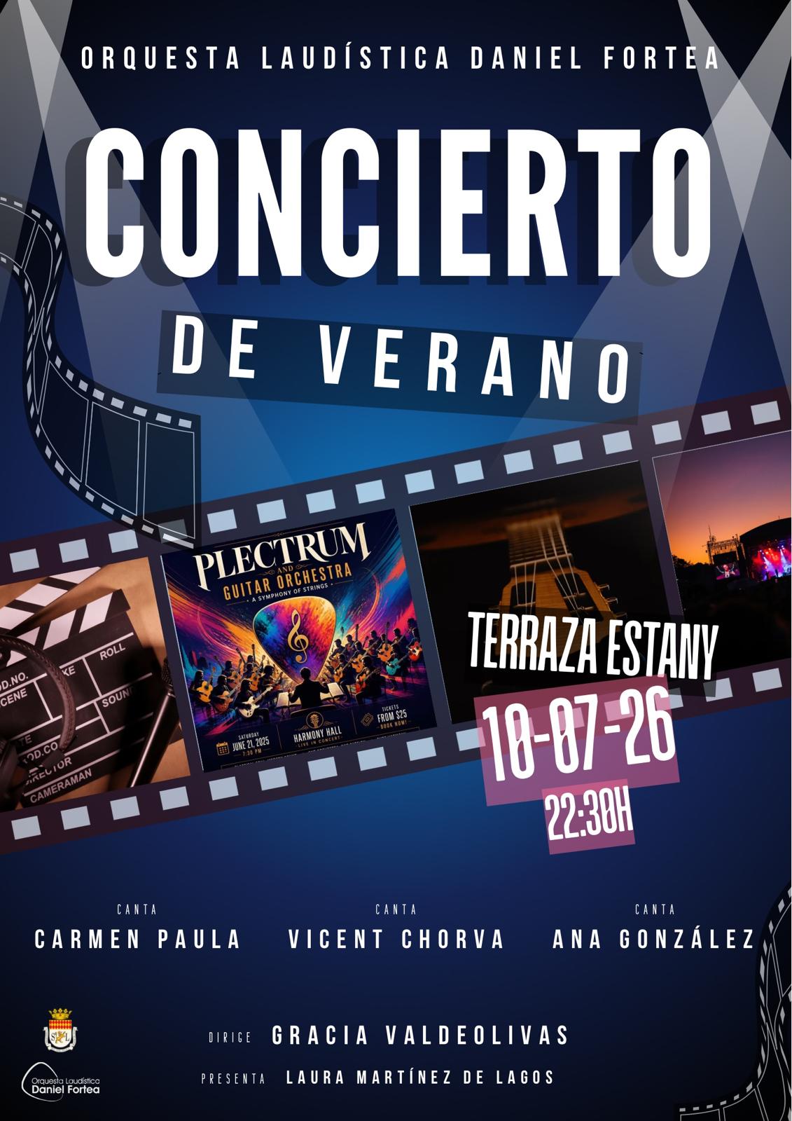 Cartel del Concierto de Verano de la Orquesta Laudística Daniel Fortea