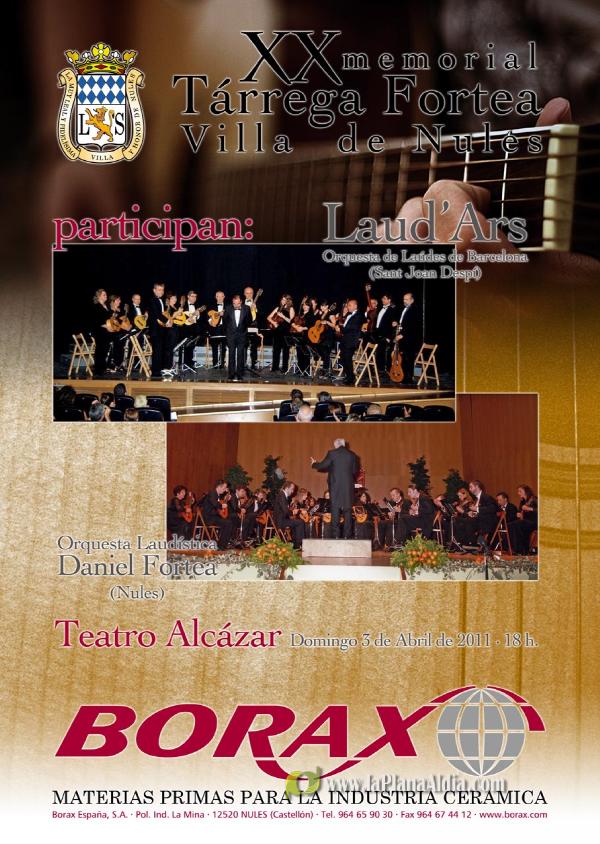 Llega la XX Memorial Tárrega-Fortea Villa de Nules en el Teatro Alcázar
